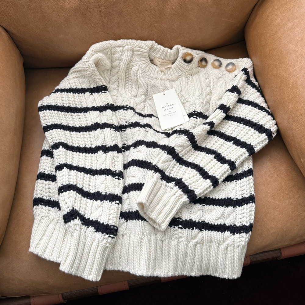 Sezane James cable knit sweater